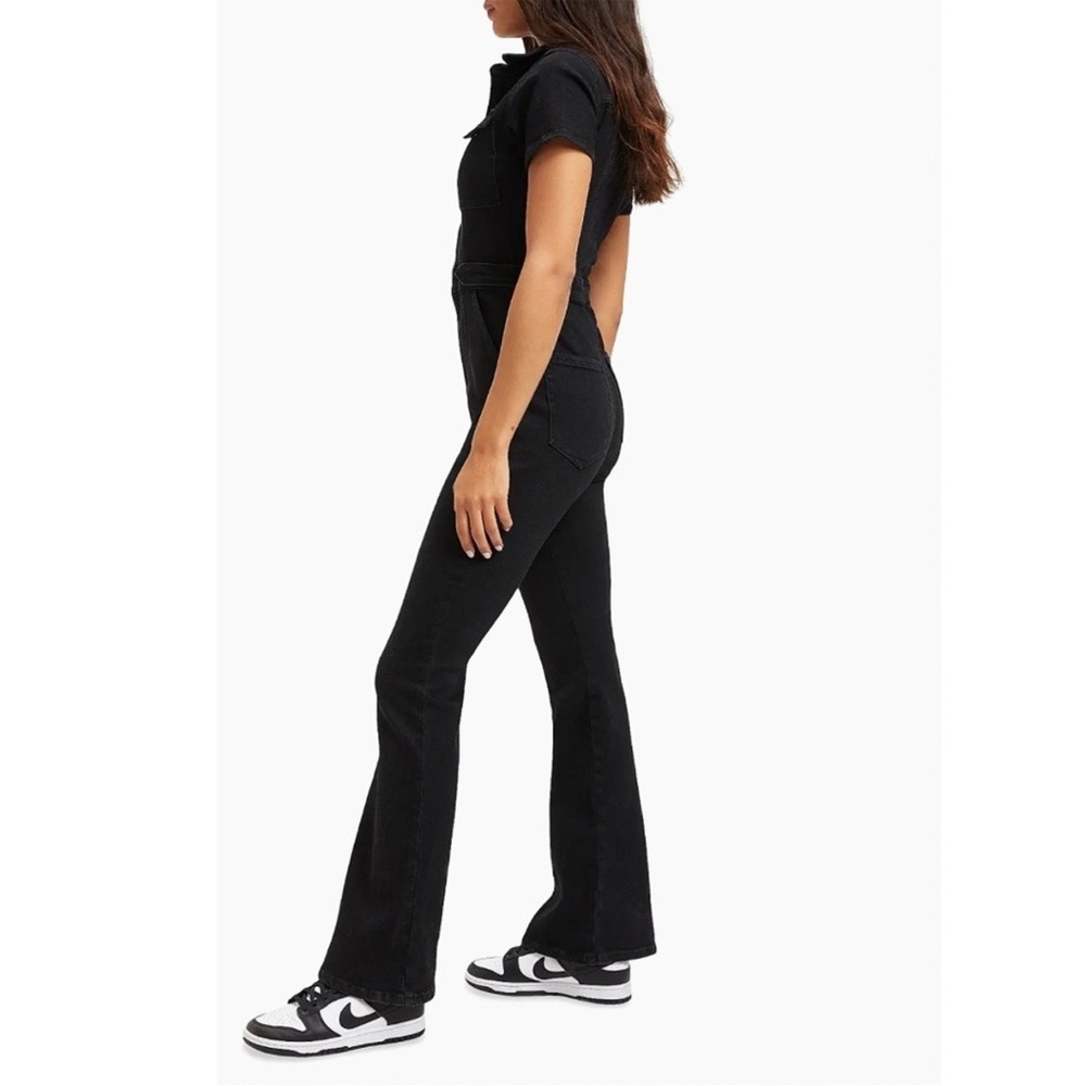 Good American Jumpsuit Fit For Success Bootcut Denim Black Small Comfy Gorpcore - Picture 12 of 14